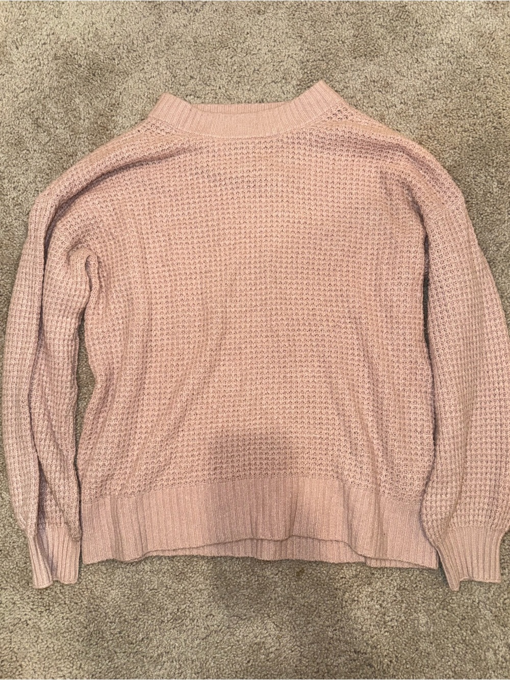American Eagle Outfitters Pink Waffle Knit Sweater